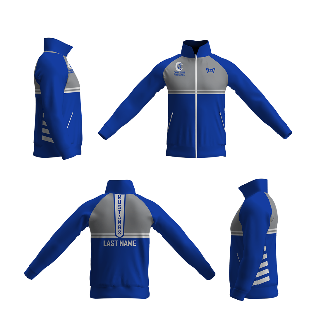 Chancellor MS Mustangs Blue Athletic Full Zip Jacket (Copy)