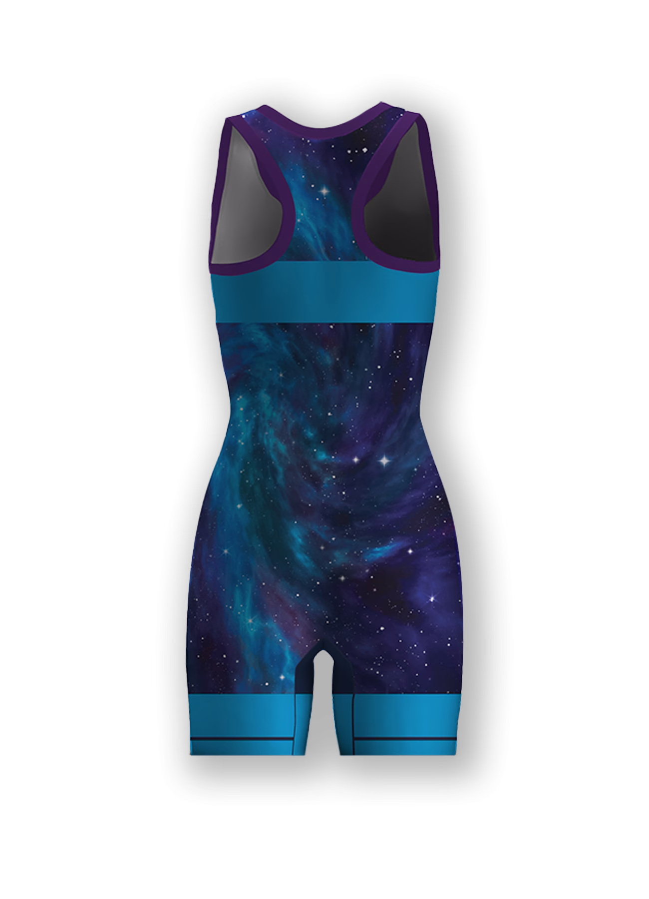 Women's Blue Galaxy Racerback Singlet - Image 2