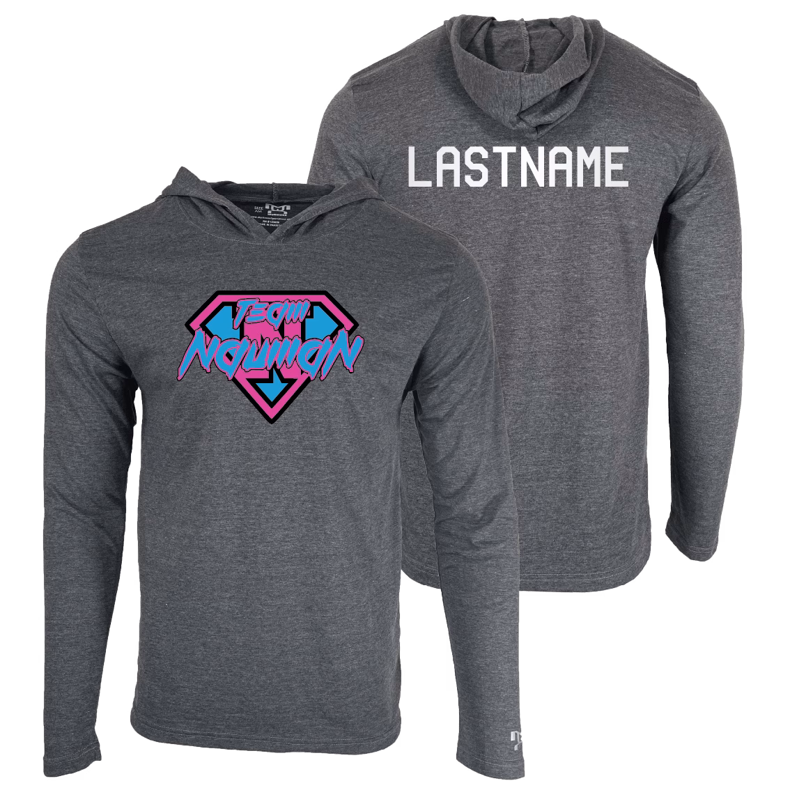 Team Nauman Diamond Custom Heat Press Long Sleeve Hoodie T-Shirt