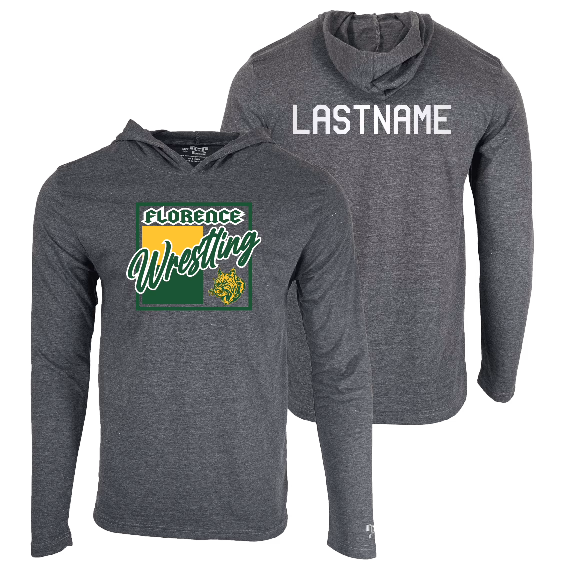 Florence Youth Wrestling Custom Heat Press Long Sleeve Hoodie T-Shirt