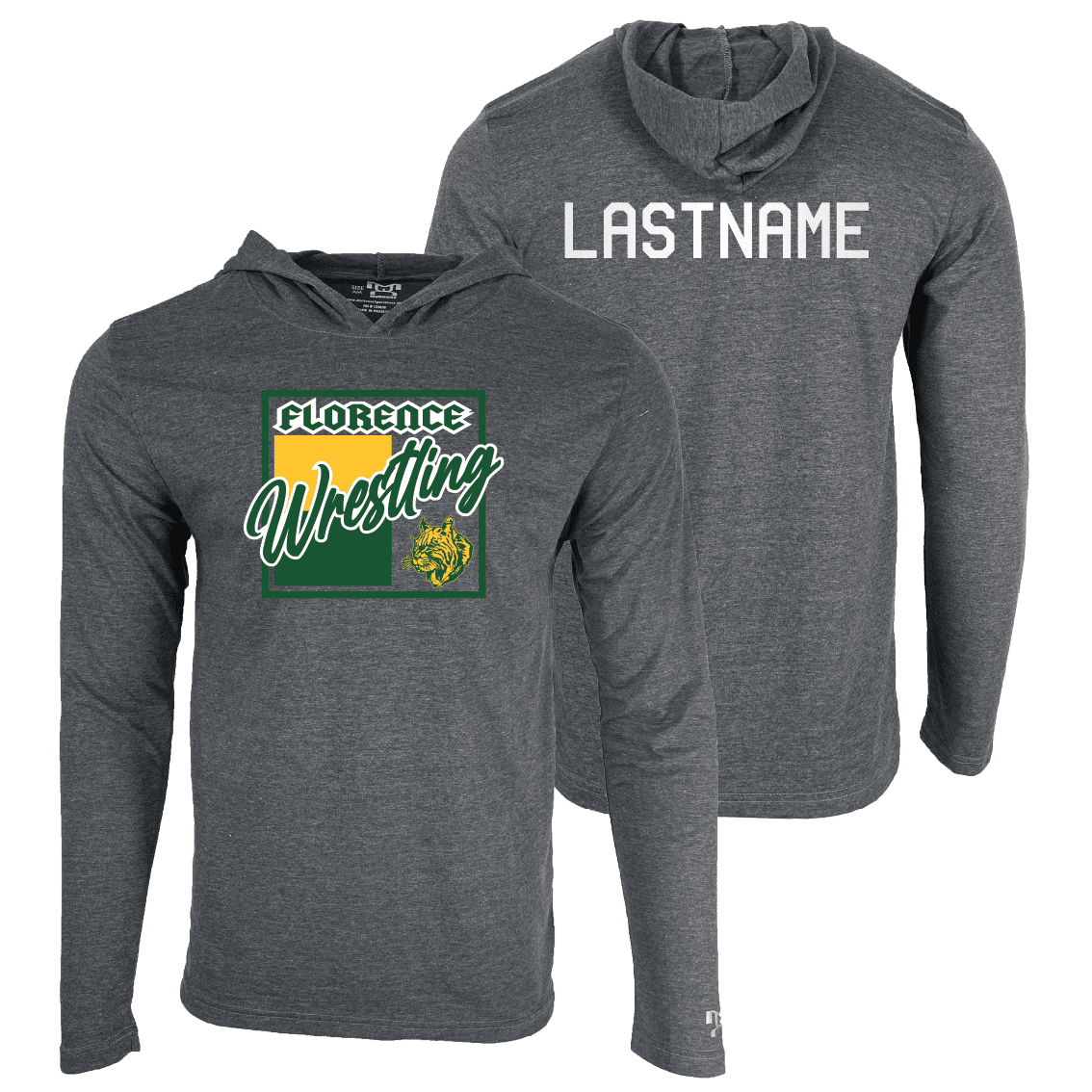 Florence Youth Wrestling Custom Heat Press Long Sleeve Hoodie T-Shirt