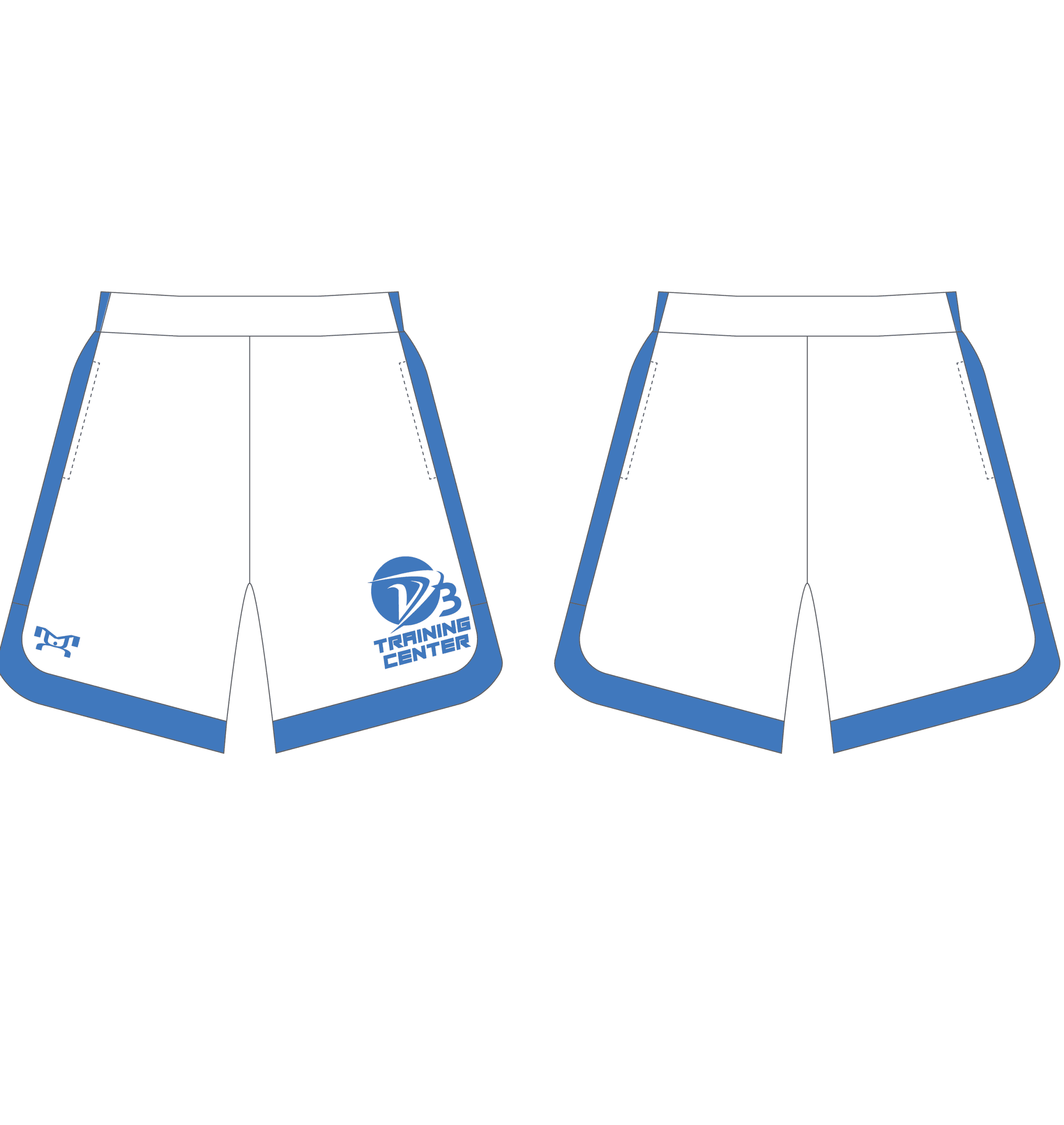 D3 Training Center White Curve Sided Mesh Shorts
