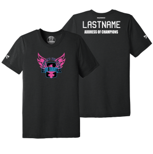 Team Nauman Phoenix Black Address Of Champions Heat Press T Shirt