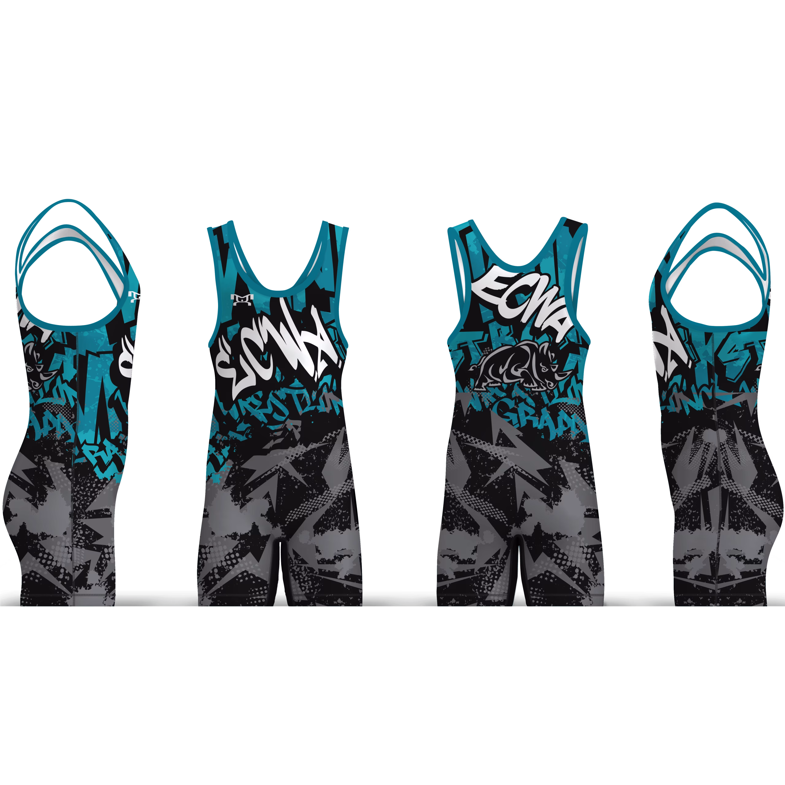 Eastern Carolina Wrestling Academy Graffiti Men's Singlet