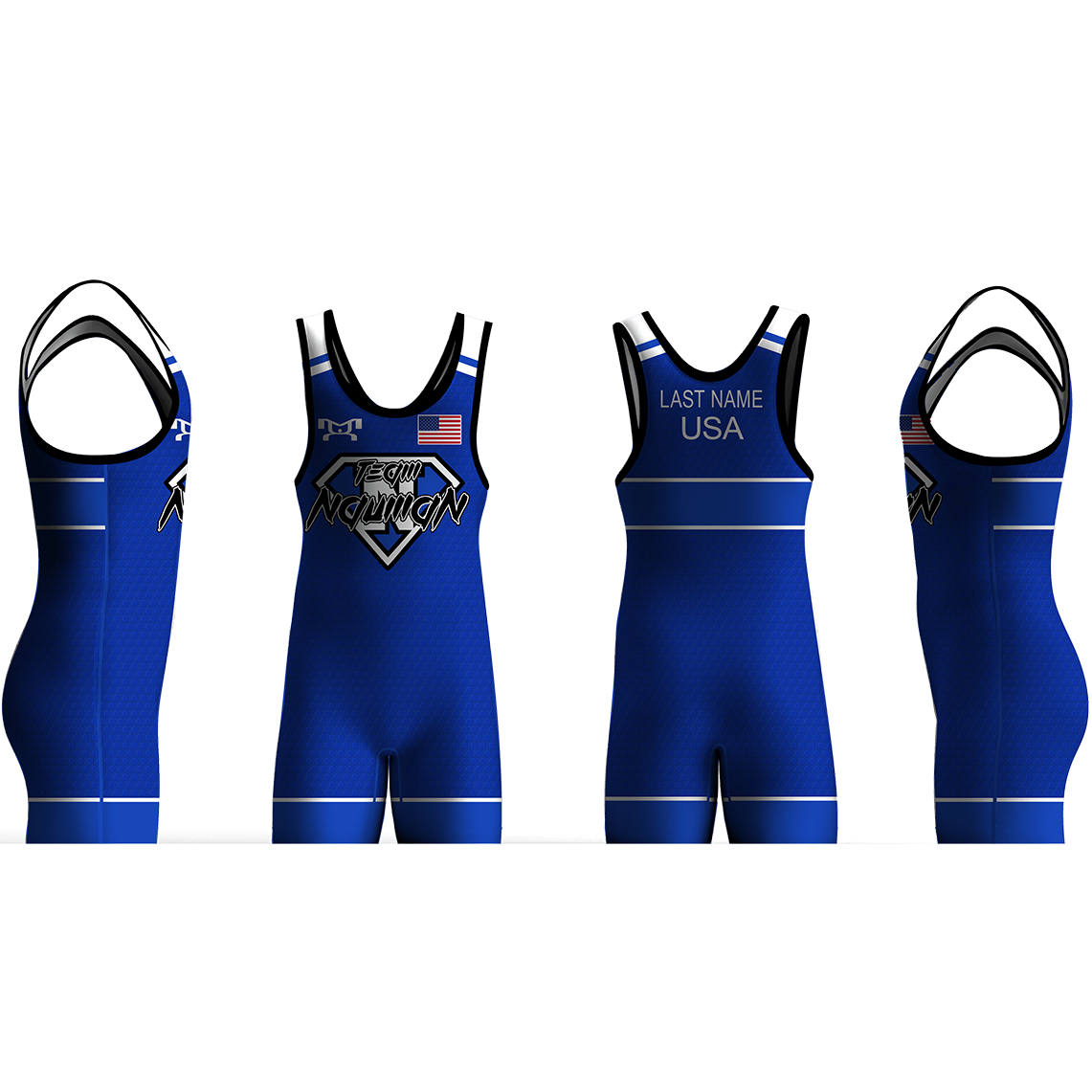 Team Nauman Diamond Blue Freestyle Men's Singlet