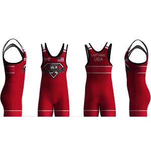 Team Nauman Diamond Red Freestyle Men's Singlet