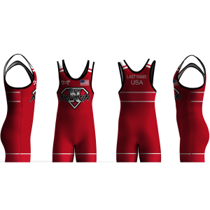 Team Nauman Diamond Red Freestyle Men's Singlet