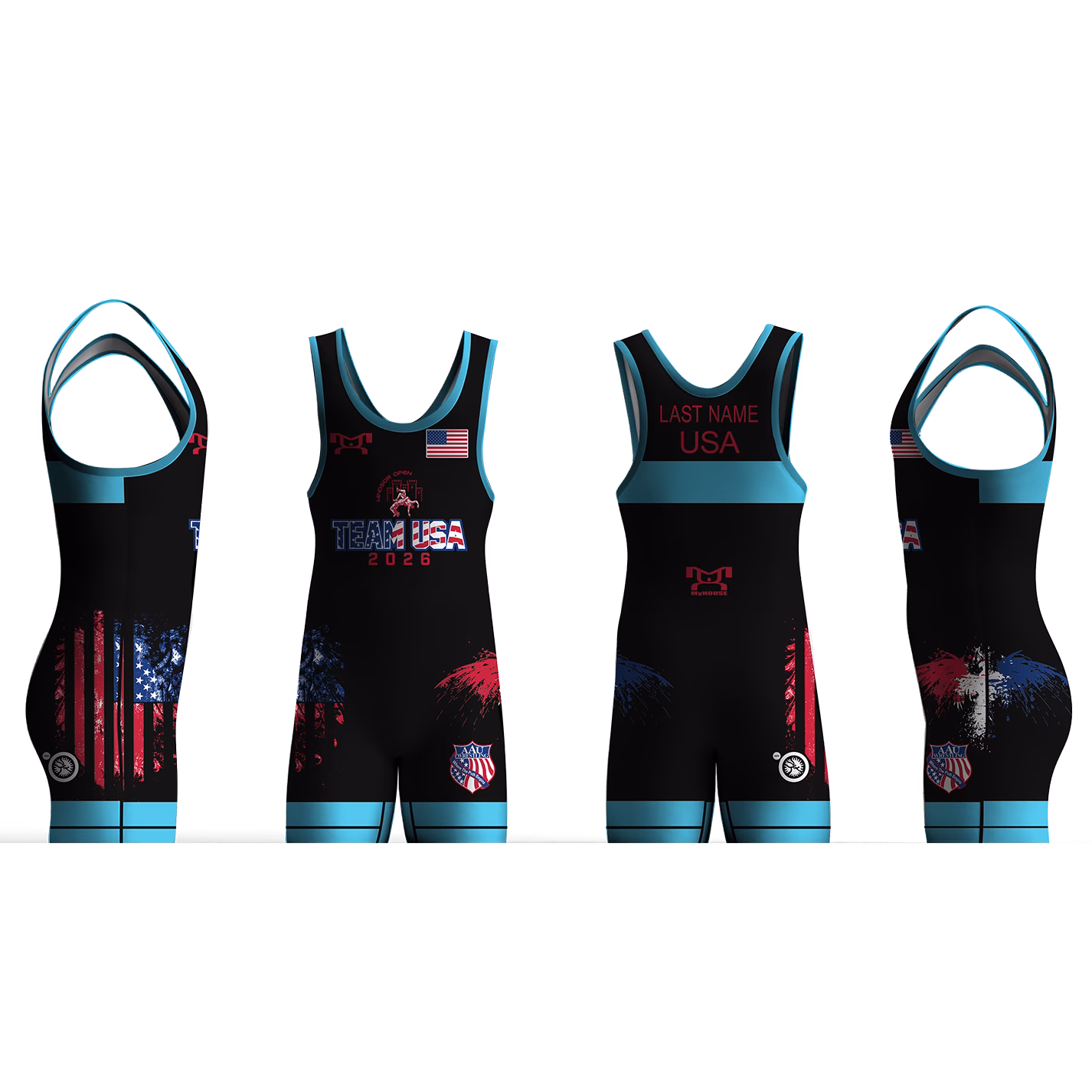 AAU International Black Men's Singlet