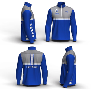 Chancellor MS Mustangs Blue Men's Mid-Weight Custom Quarter Zip