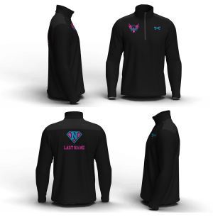 Team Nauman Black Men's Mid-Weight Custom Quarter Zip