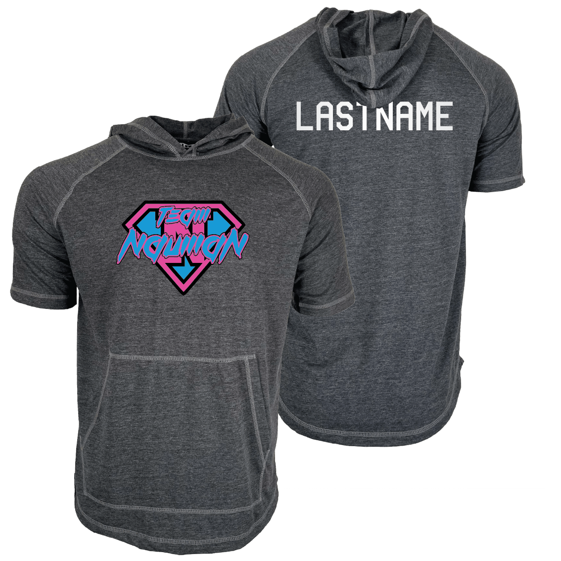 Team Nauman Diamond Custom Heat Press Short Sleeve Hoodie T-Shirt