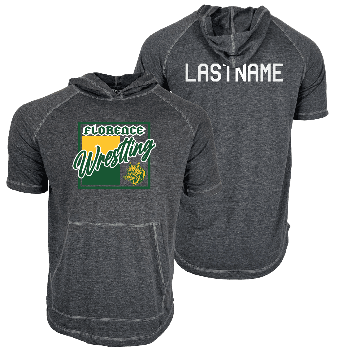 Florence Youth Wrestling Custom Heat Press Short Sleeve Hoodie T-Shirt