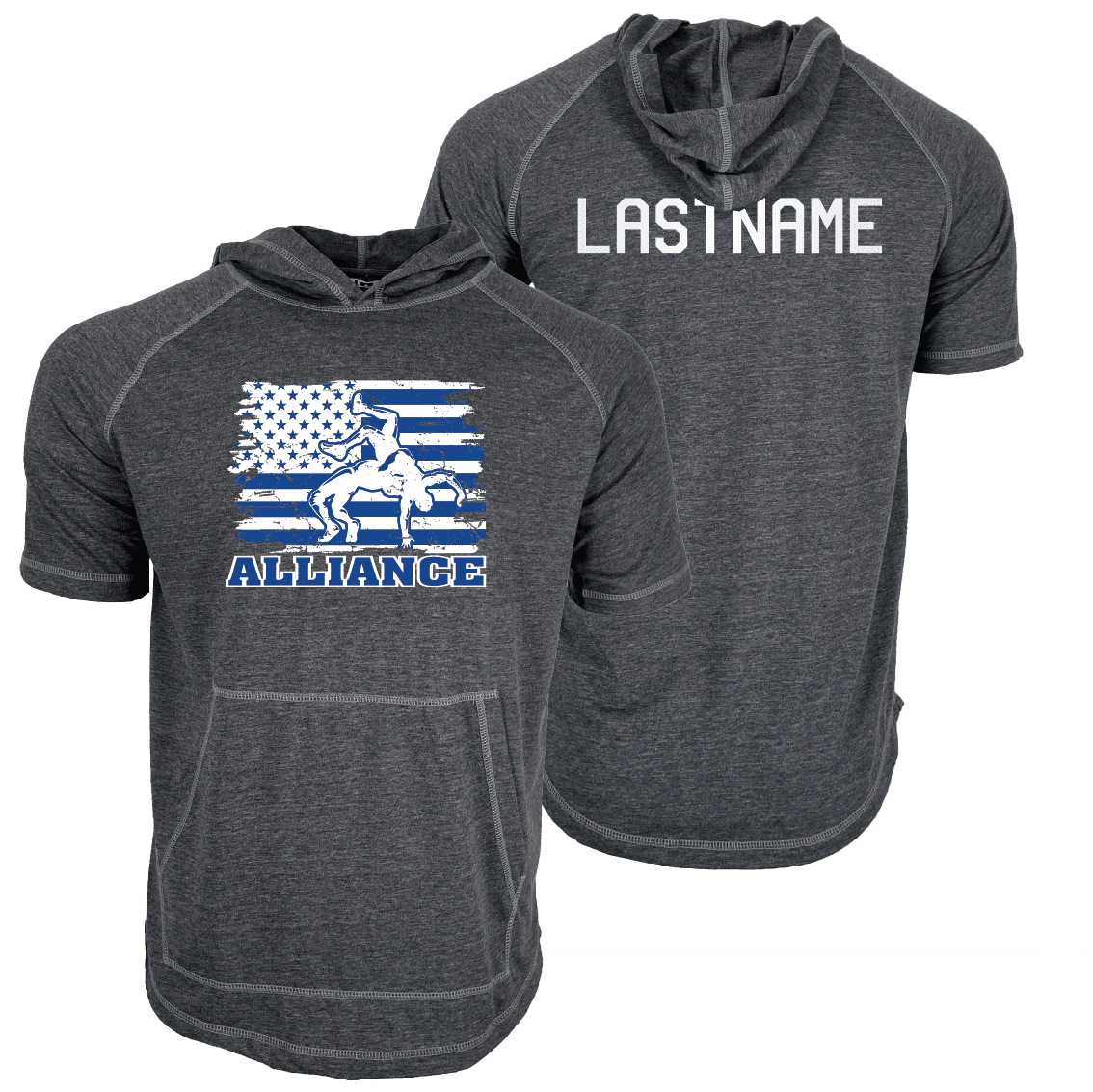 Alliance Wrestling Club Custom Heat Press Short Sleeve Hoodie T-Shirt