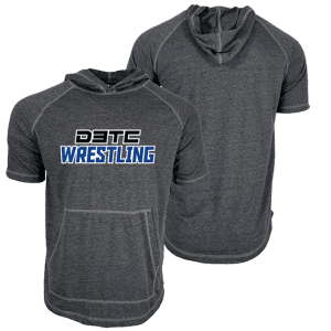 CONTEST D3TC Dark Grey Poly Decal Short Sleeve Hoodie Shirt