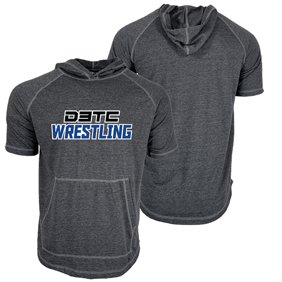 CONTEST D3TC Dark Grey Poly Decal Short Sleeve Hoodie Shirt