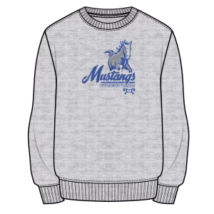 Chancellor MS Mustangs Custom Sublimated Decal Grey Crewneck