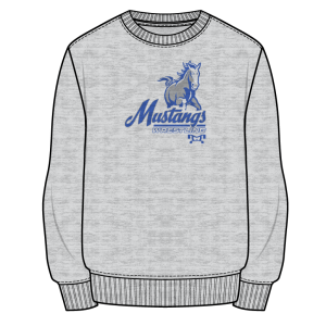 Chancellor MS Mustangs Custom Sublimated Decal Grey Crewneck
