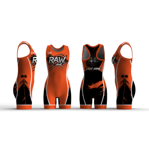 Raleigh Area Wrestling Women's Orange Wolf Racerback Singlet 2026