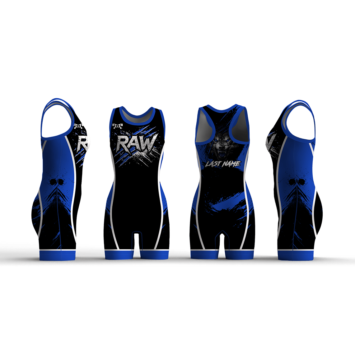 Raleigh Area Wrestling Women's Blue Wolf Racerback Singlet 2026