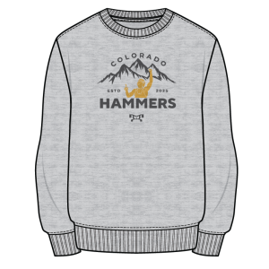 Colorado Hammers Wrestling Custom Sublimated Decal Grey Crewneck