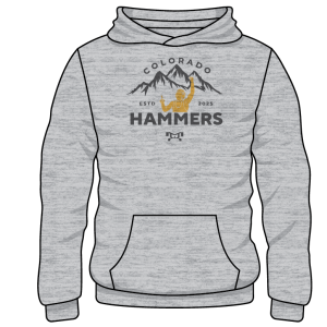 Colorado Hammers Wrestling Custom Sublimated Decal Grey Hoodie