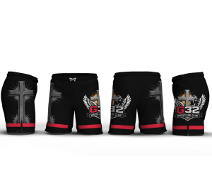 G32 Wrestling Club Black & Red Men's 9" Fight Short