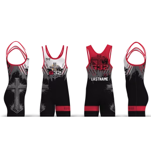 G32 Wrestling Club Black & Red Men's Singlet