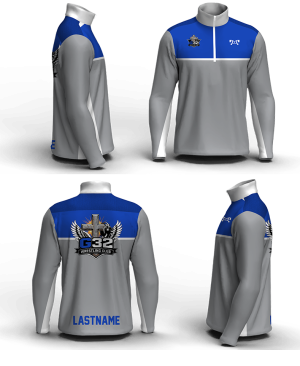 G32 Wrestling Club Silver & Royal Men's Mid-Weight Custom Quarter Zip
