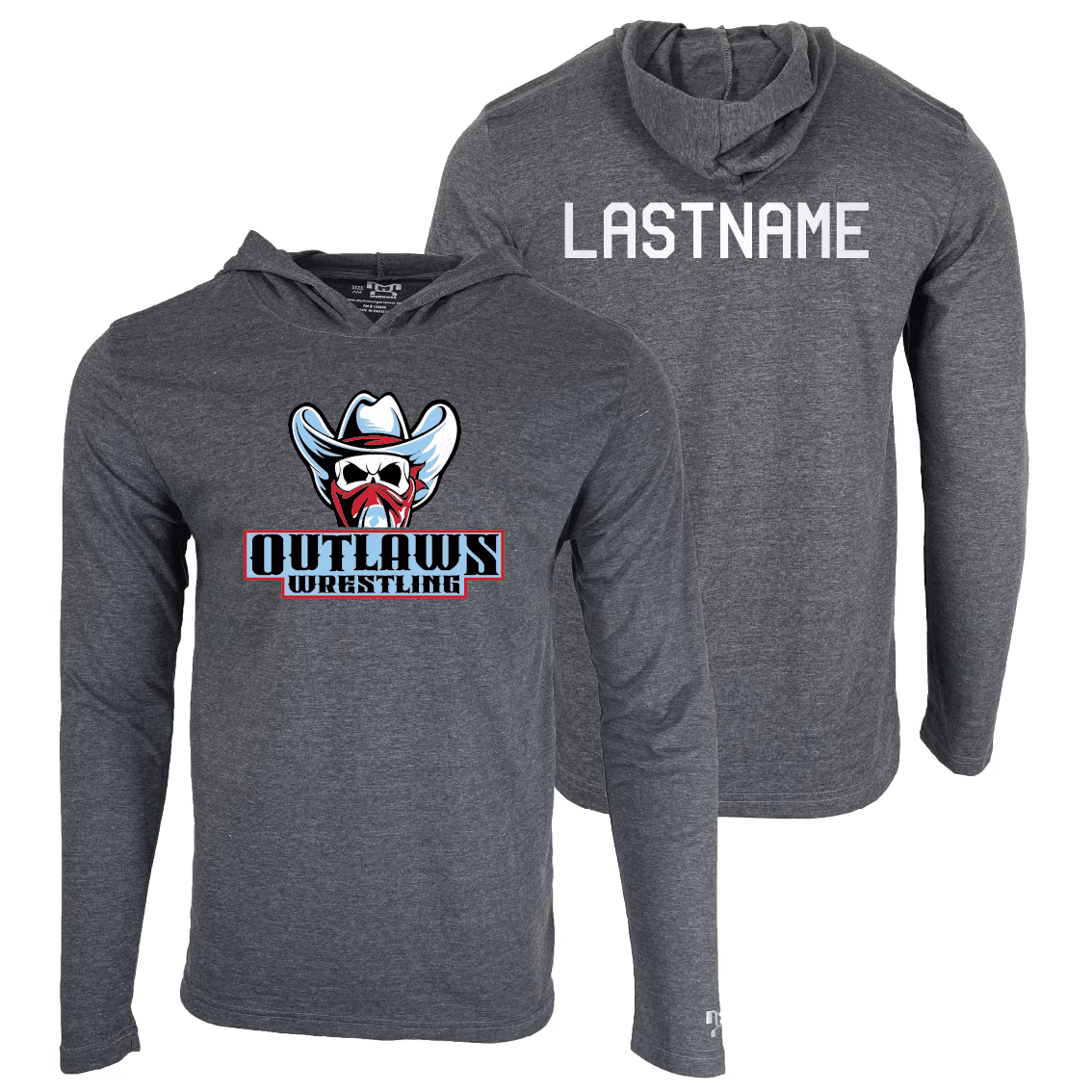 Tennessee Outlaws Wrestling Club Custom Heat Press Long Sleeve Hoodie T-Shirt