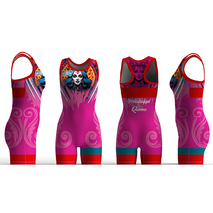 Mississippi Queens Wrestling Club Pink Women's Racerback Singlet 2026