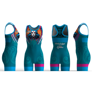 Mississippi Queens Wrestling Club Teal Women's Racerback Singlet 2026