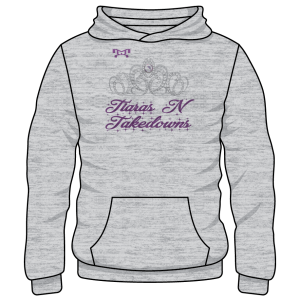 Tiaras N Takedowns WV Custom Sublimated Decal Grey Hoodie