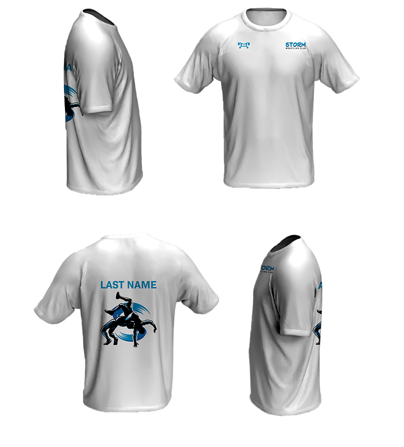 Storm Wrestling Club White Loose Short Sleeve Dri-Fit