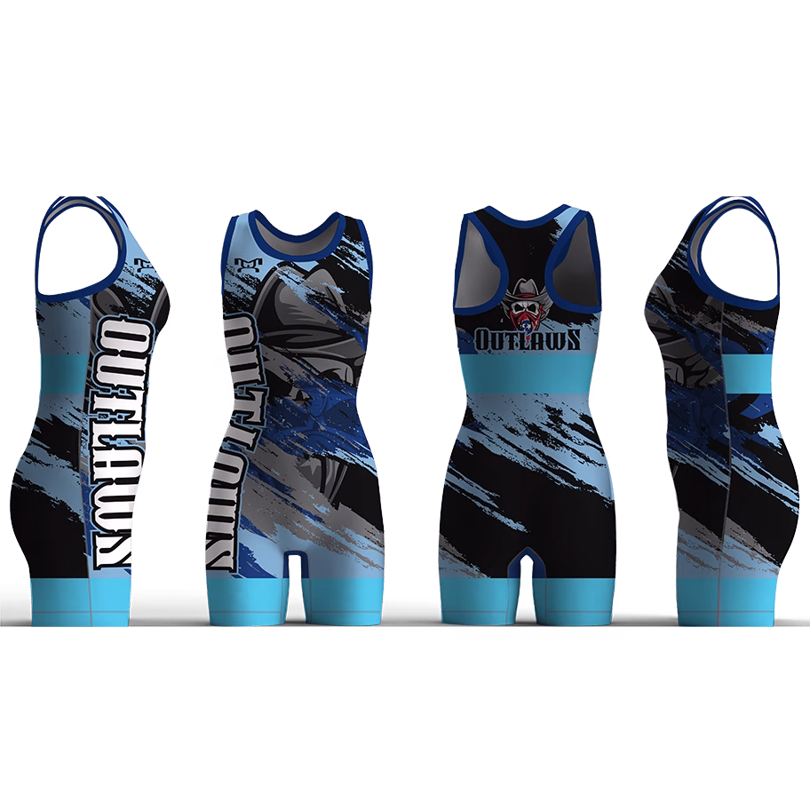 Tennessee Outlaws Wrestling Club Blue Women's Racerback Singlet
