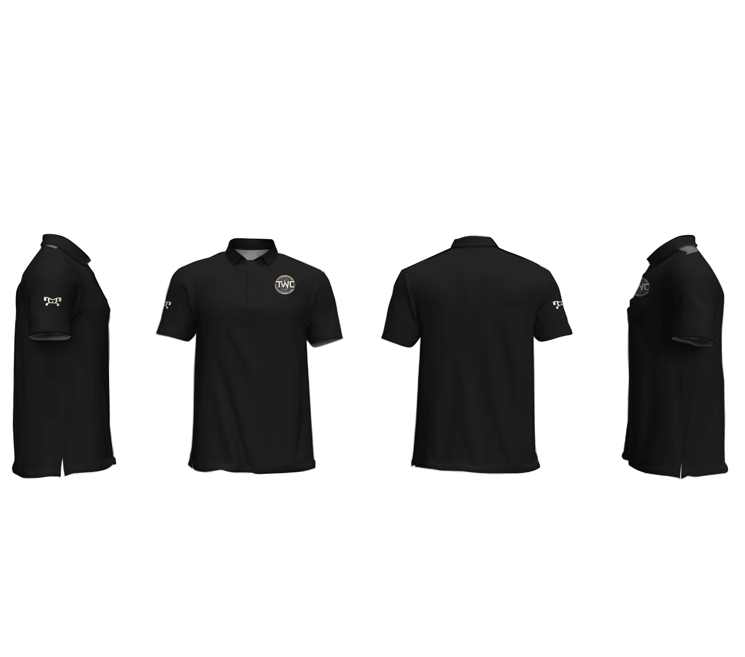 Thatcher Wrestling Club Black Men's Custom Polo