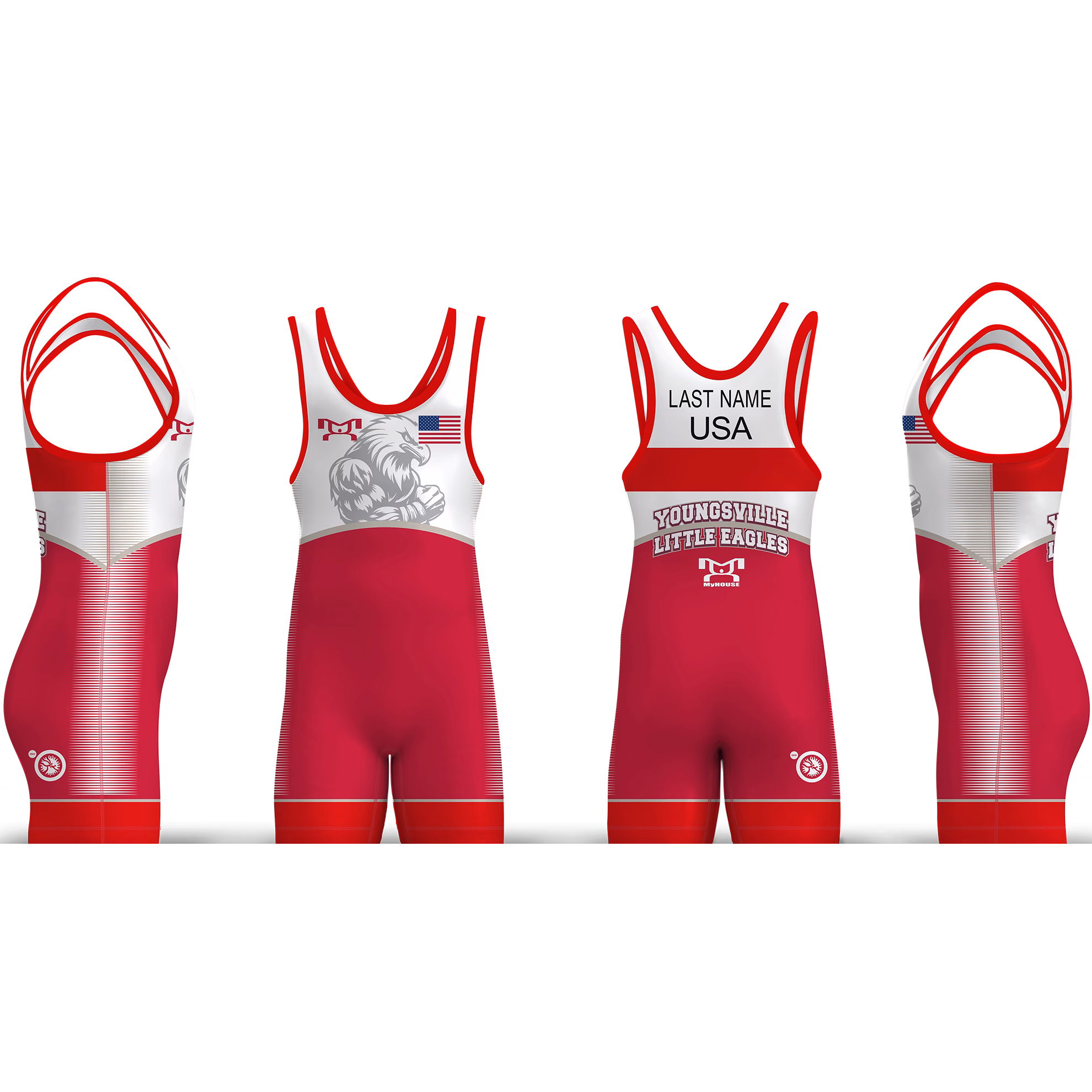 Youngsville Eagle Wrestling RED Men's Singlet 2026