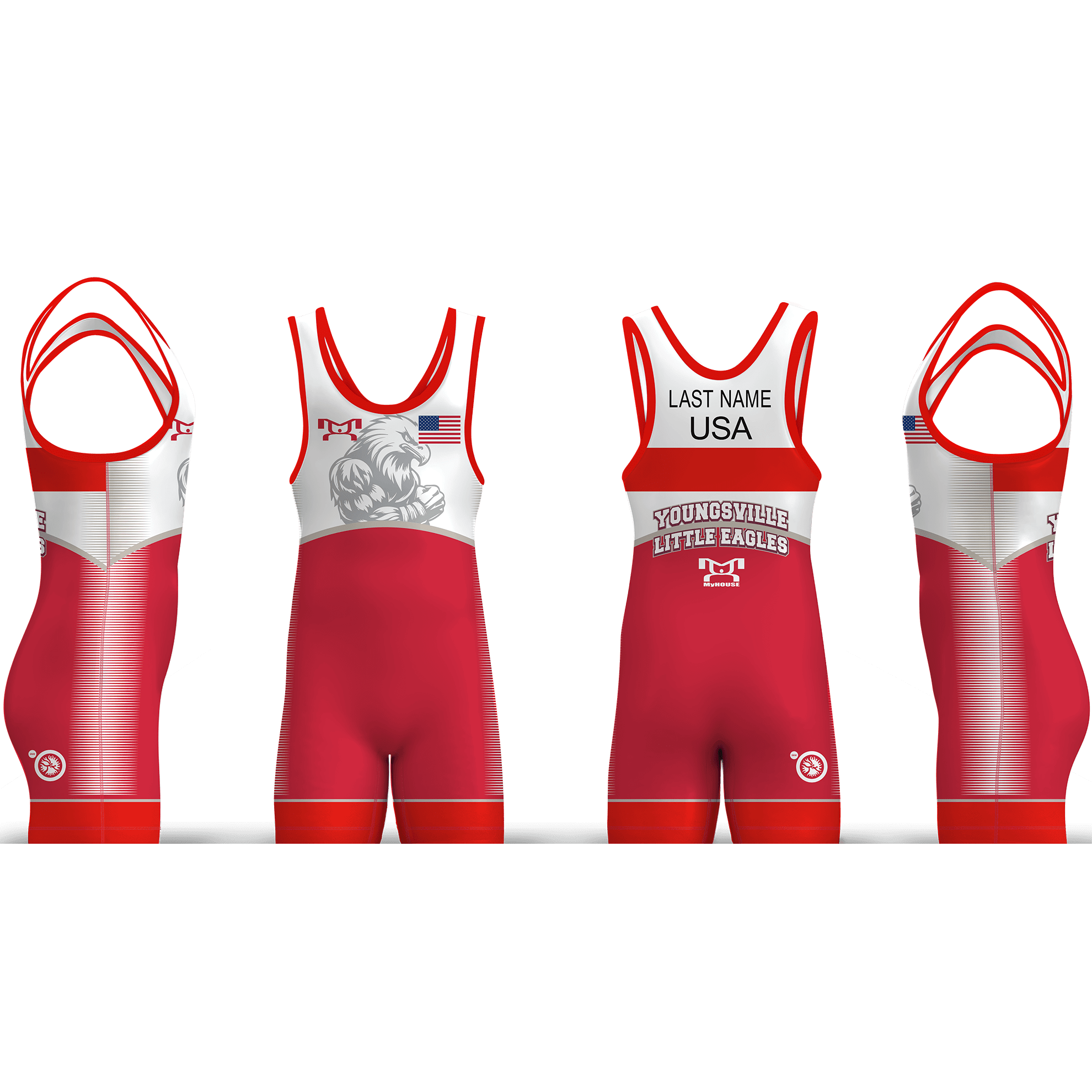 Youngsville Eagle Wrestling RED Men's Singlet 2026