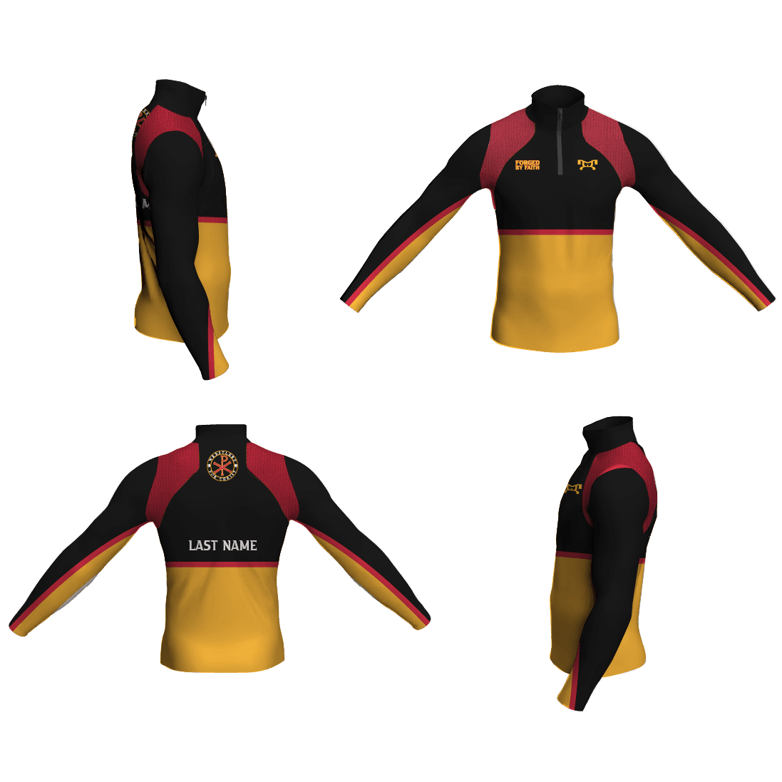 DC Elite Wrestlers for Christ Black Men's Light-Weight Custom Quarter Zip