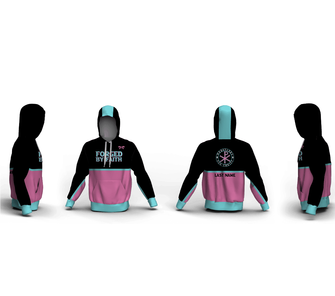 DC Elite Wrestlers for Christ Pink Custom Unisex Sublimated Hoodie