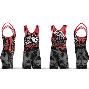 Eastern Carolina Wrestling Academy Scarlet Red Graffiti Men's Singlet