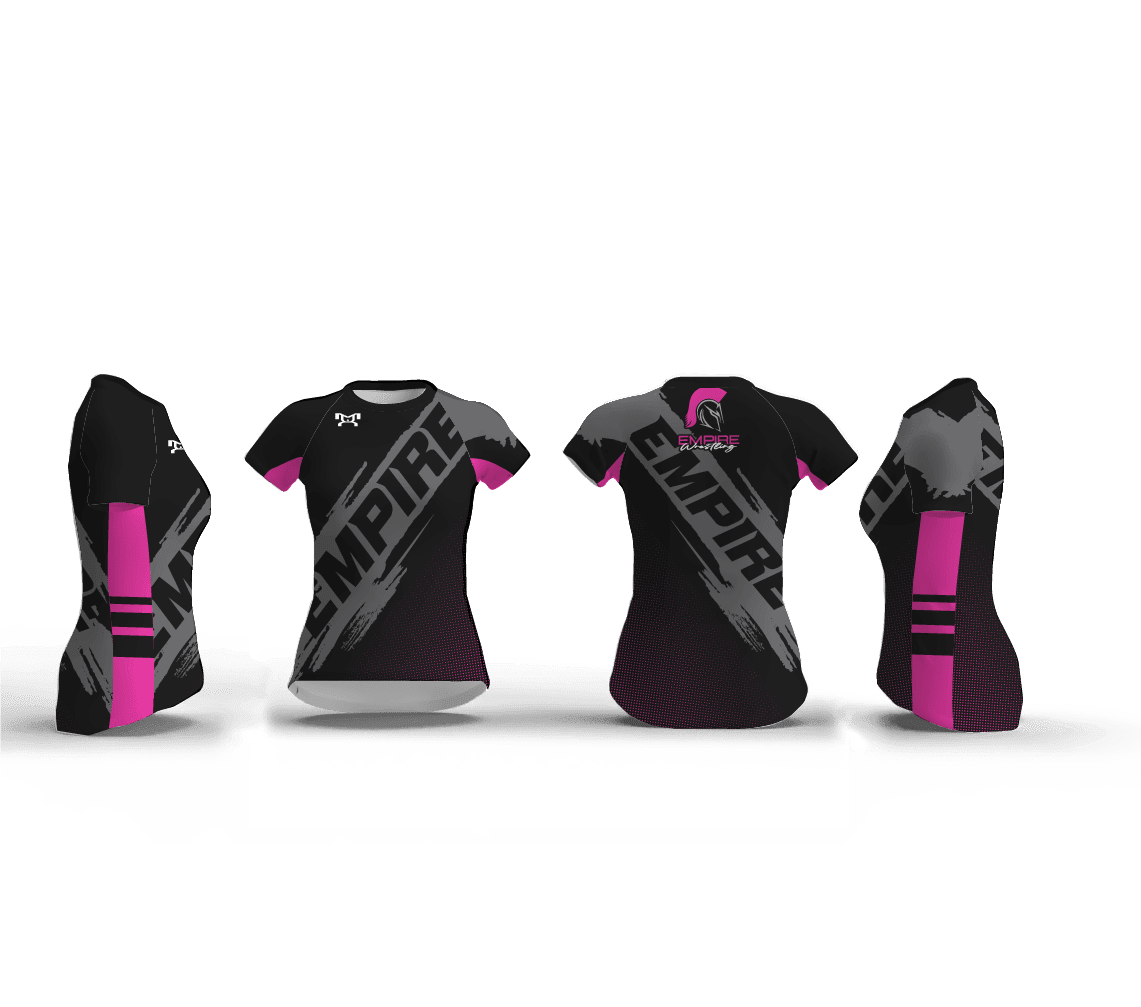 Empire Wrestling Black & Pink Women's Compression Short Sleeve Shirt