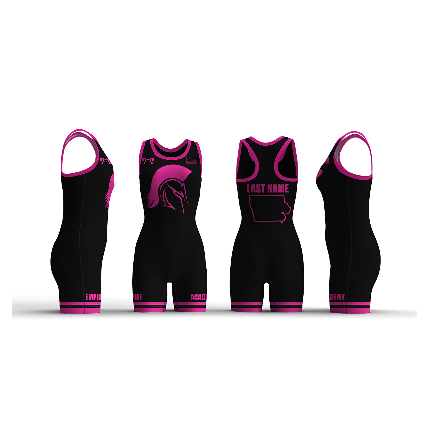 Empire Wrestling Black & Pink Women's Racerback Singlet