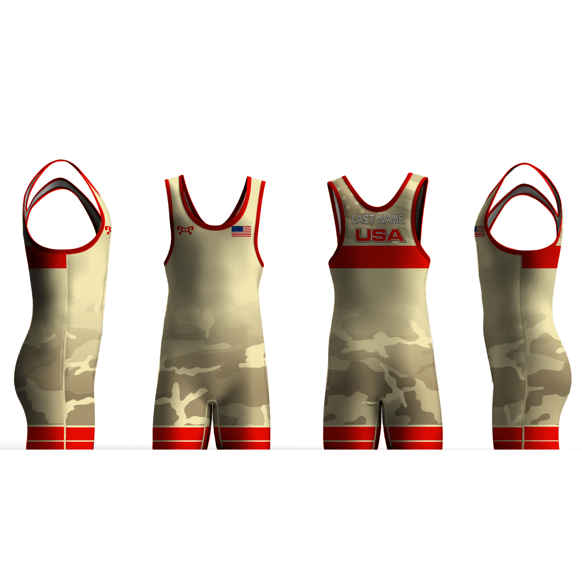 Vintage Camo Red Men's Singlet (Last Name Option)