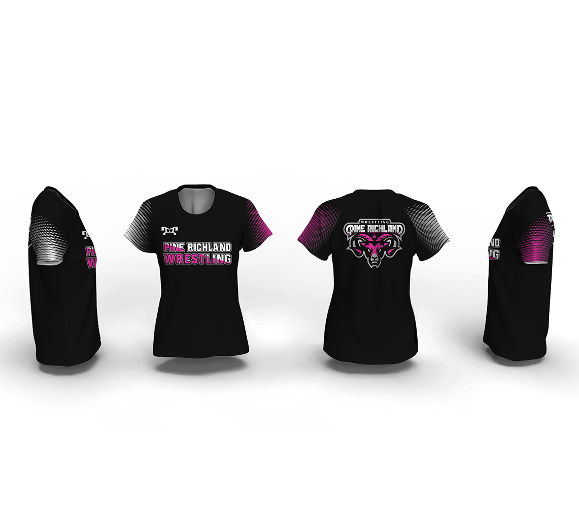 Pine Richland Women's Black & Pink Loose Short Sleeve Dri-Fit 2025