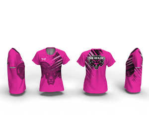 Pine Richland Women's Pink Striped Loose Short Sleeve Dri-Fit 2025