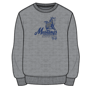 Chancellor Middle School SOFTBALL Custom Sublimated Decal Grey Crewneck
