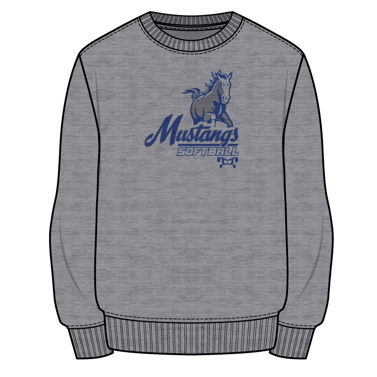 Chancellor Middle School SOFTBALL Custom Sublimated Decal Grey Crewneck
