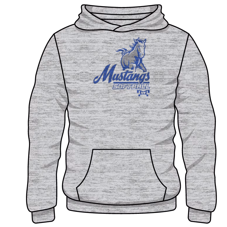 Chancellor Middle School SOFTBALL Custom Sublimated Decal Grey Hoodie