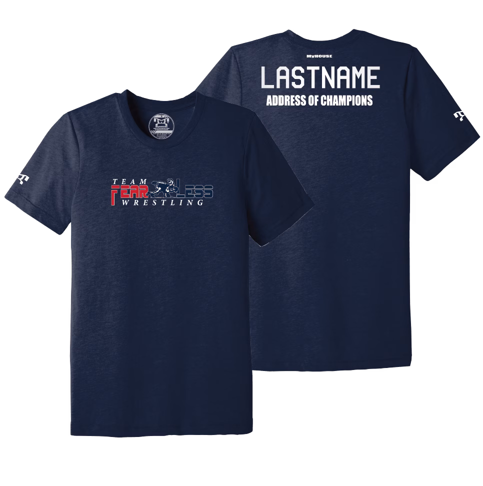 Team Fearless Address Of Champions Navy Heat Press T Shirt