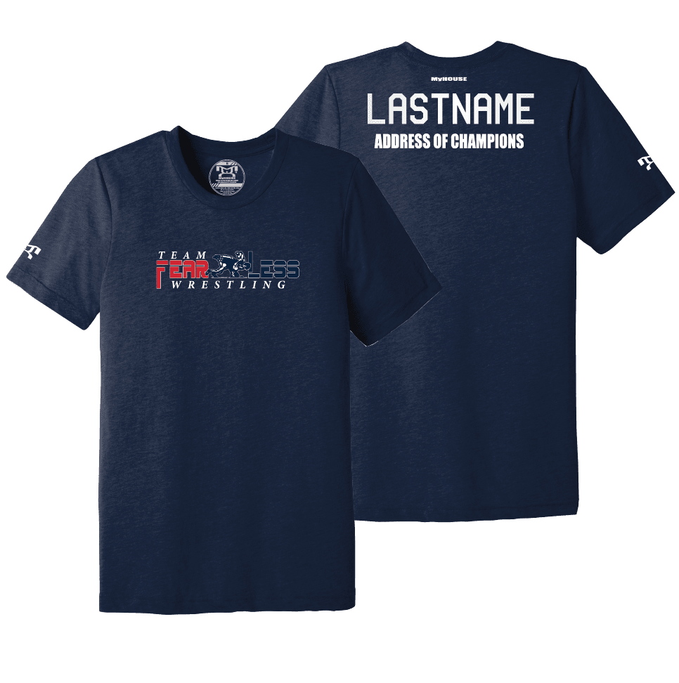 Team Fearless Address Of Champions Navy Heat Press T Shirt